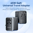 VENTION FJFB0 4-Port 65W GaN Universal Travel Adapter - Black image