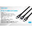 VENTION H17BAV Cotton Braided USB 2.0 1.2M Cable Black image