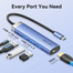 VENTION TGESB USB-C To HDMI/USB 3.0 x 3/PD Docking Station 0.15M Blue Aluminum Alloy Type image