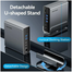VENTION TPUH0 USB-C To DP/HDMI x 2/USB 3.2 Gen 2 Type-C/USB 3.2 Gen 2 Type-A x 2/USB 3.2 Gen 1 Type- C/USB 3.0/USB 2.0 x 2/RJ45/SD/TF/3.5mm TRRS/PD MST Docking Station Gray Vertical Aluminum Alloy Type image