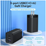 Vention FEDB0-US 3-port 65W USB(C C A) GaN Charger - Black image