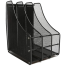 Vertical Sorter File Rack 3 Compartment Desk Organiser Book Organizer Document For Office And Home Black image