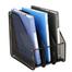 Vertical Sorter File Rack 3 Compartment Desk Organiser Book Organizer Document For Office And Home Black image