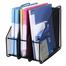 Vertical Sorter File Rack 3 Compartment Desk Organiser Book Organizer Document For Office And Home Black image