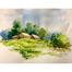 Village House Watercolor Landscape - (18x15)inches image