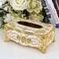 Vintage European Tissue Box Holder Luxurious Tissue Box Cover Gold Plastic Tissue Holder for Home Hotel Office Decor image