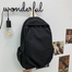 Vintage Style Backpack Simple Large Capacity Backpack - Black image