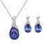 Water Drop Shape Rhinestone Pendant Earrings Necklace For Woman image