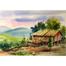 Watercolor Landscape Painting includes Hut on Upland - (18x15)inches image