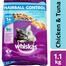 Whiskas Hairball Control Chicken And Tuna Flavour - 1.1kg image