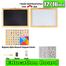 White board 12/16 Inchs Black Slate, Alphanumeric Magnet, Magnetic Mathematical Signs 5 in 1 Wooden Frame Double Sided image
