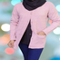 Women Woolen Round Neck Cardigan Sweater for Winter Wear - Pink image