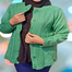 Women Woolen Round Neck Cardigan Sweater for Winter Wear - Green image