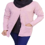 Women Woolen Round Neck Cardigan Sweater for Winter Wear - Pink image