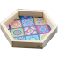 Wooden Hexagon Tray, Mandela Print, Washable, Waterproof Print image