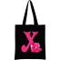 X -Alphabet Flower Canvas Tote Shoulder Bag With Zipper image