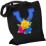 Y-Letter Canvas Shoulder Tote Shopping Bag With Flower image