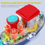 Zest 4 Toyz Musical Toys Battery Opertated Gear Land Ship with Rotating Fishing Lamp Bump and Go with Flashing Lights and Sound Effect Toys Gift - Multicolor image