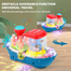 Zest 4 Toyz Musical Toys Battery Opertated Gear Land Ship with Rotating Fishing Lamp Bump and Go with Flashing Lights and Sound Effect Toys Gift - Multicolor image