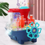 Zest 4 Toyz Musical Toys Battery Opertated Gear Land Ship with Rotating Fishing Lamp Bump and Go with Flashing Lights and Sound Effect Toys Gift - Multicolor image