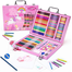  Art Set, Portable Drawing kit with Crayons-128 Pieces image