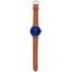  CASIO Men's Blue Dial Brown Leather Band Analog Men's Watch image