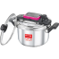  Prestige FLIP-ON TRI-PLY Stainless Steel Pressure Cooker with Glass Lid Silver and Black, Innovative Lock Lid with Spillage Control image