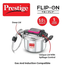  Prestige FLIP-ON TRI-PLY Stainless Steel Pressure Cooker with Glass Lid Silver and Black, Innovative Lock Lid with Spillage Control image