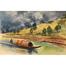 Boat and Hill Watercolor Painting - (16X13)inches image