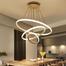 blissbells Modern Double 3 Ring LED Chandelier Lamp (Warm White, Gold) image
