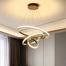 blissbells Modern Double 3 Ring LED Chandelier Lamp (Warm White, Gold) image